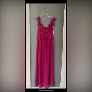Bcbgeneration Dresses ,Dress with Ruffled Front | Color: Pink/Red | Size:4